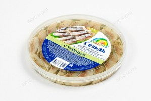 Сельдь филе-кусочки в масле с укропом, 150 г